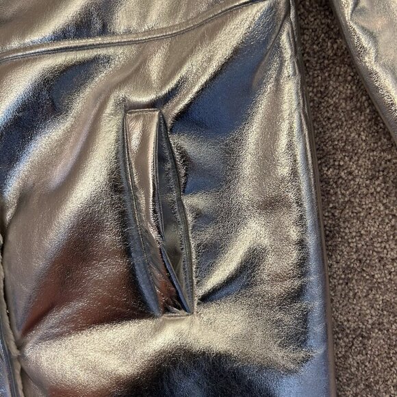 7 For All Mankind Women's Coat Size XS Metallic Silver Jacket Faux Fur NWT - Picture 9 of 16